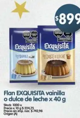 Supermercados Buenos Días Exquisita flan vainilla o dulce de leche oferta
