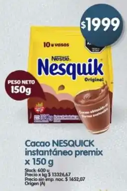 Supermercados Buenos Días Nestlé nesquick cacao instantáneo premix oferta