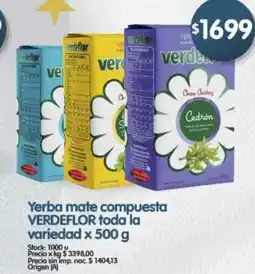 Supermercados Buenos Días Verdeflor yerba mate compuesta toda la variedad oferta