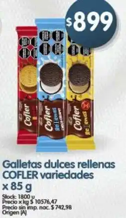 Supermercados Buenos Días Cofler galletas dulces rellenas variedades oferta