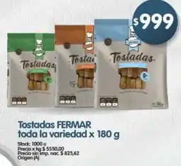 Supermercados Buenos Días Fermar tostadas toda la variedad oferta