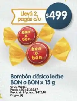 Supermercados Buenos Días Bon o bon bombón clásico leche oferta