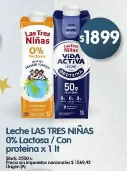 Supermercados Buenos Días Las tres niñas leche 0% lactosa/con proteina oferta