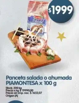 Supermercados Buenos Días Piamontesa panceta salada o ahumada oferta