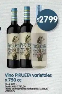 Supermercados Buenos Días Pirueta vino varietales oferta