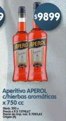 Supermercados Buenos Días Aperol aperitivo c/hierbas aromáticas oferta