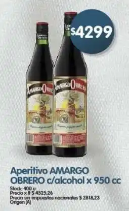 Supermercados Buenos Días Amargo obrero aperitivo c/alcohol oferta
