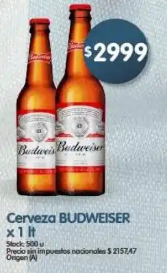 Supermercados Buenos Días Budweiser cerveza oferta