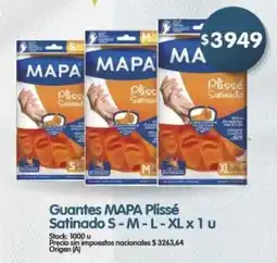 Supermercados Buenos Días Mapa guantes plissé satinado oferta
