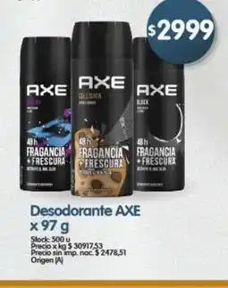 Supermercados Buenos Días Axe desodorante oferta