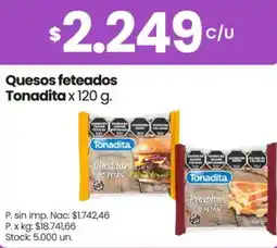Changomas Tonadita quesos feteados oferta