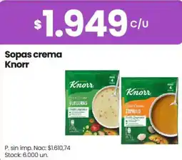 Changomas Knorr sopas crema oferta