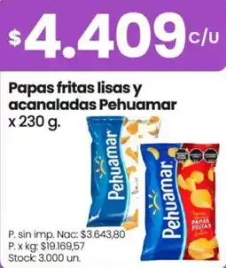 Changomas Pehuamar papas fritas lisas y acanaladas oferta
