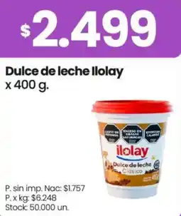 Changomas Llolay dulce de leche oferta
