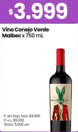 Changomas Conejo vino verde malbec oferta