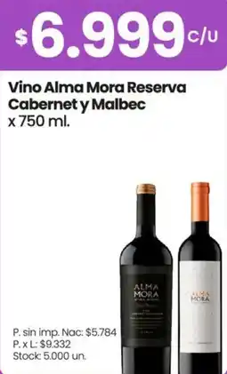 Changomas Alma mora vino reserva cabernet y malbec oferta