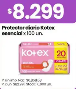 Changomas Kotex protector diario esencial oferta