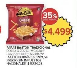 Carrefour Mcain papas bastón tradicional bolsa oferta