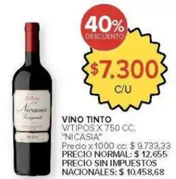 Carrefour Nicasia vino tinto v/tipos oferta
