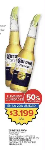 Carrefour Corona cerveza blanca porrón oferta