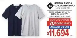 Carrefour Tex remera básica cuello redondo oferta