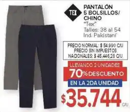 Carrefour Tex pantalón 5 bolsillos/ chino oferta