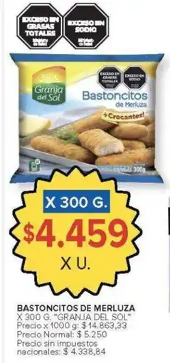 Carrefour Granja del sol bastoncitos de merluza oferta