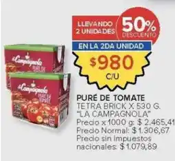 Carrefour La campagnola pure de tomate tetra brick oferta