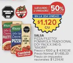 Carrefour Salsa pizza/filetto/ pomarola tradicional doy pack oferta