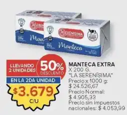 Carrefour La serenísima manteca extra oferta