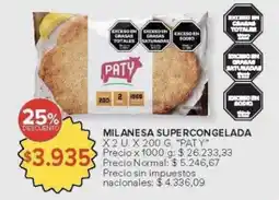 Carrefour Paty milanesa supercongelada oferta
