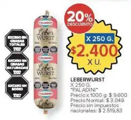 Carrefour Paladini leberwurst oferta