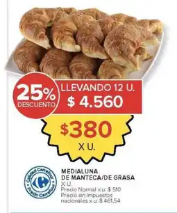 Carrefour Medialuna de manteca/de grasa oferta