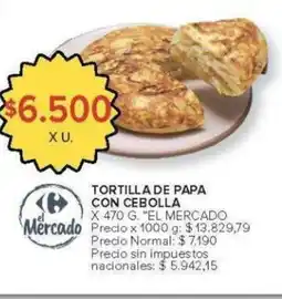 Carrefour El mercado tortilla de papa con cebolla oferta