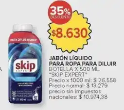 Carrefour Skip expert jabon liquido para ropa para diluir botella oferta