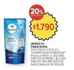 Carrefour Carrefour essential apresto para ropa doy pack oferta