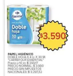 Carrefour Carrefour essential papel higiénico doble hoja oferta