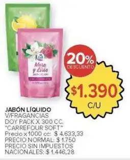 Carrefour Carrefour soft jabón líquido v/fragancias doy pack oferta