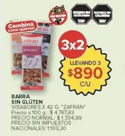 Carrefour Zafrán barra sin glúten v/sabores oferta
