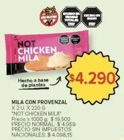Carrefour Not chicken mila mila con provenzal oferta