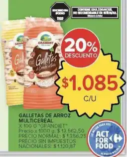 Carrefour Grandiet galletas de arroz multicereal oferta