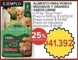 Carrefour Dog chow alimento para perros medianos y grandes sabor carne oferta