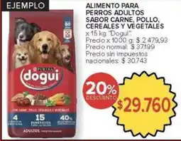 Carrefour Dogui alimento para perros adultos sabor carne, pollo, cereales y vegetales oferta