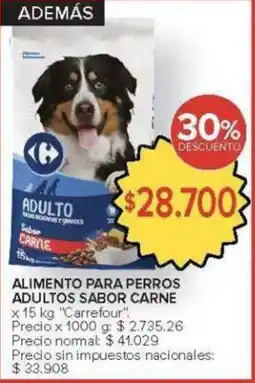 Carrefour Carrefour alimento para perros adultos sabor carne oferta