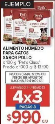 Carrefour Pet's class alimento humedo para gatos sabor pollo oferta