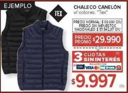 Carrefour Tex chaleco canelón v/ colores. oferta