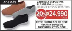 Carrefour Tex zapatilla deportiva elastizada v/ colores oferta