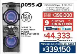 Carrefour Poss torre de sonido high power oferta