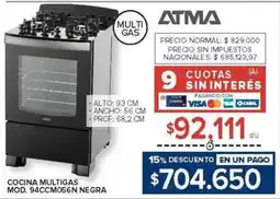 Carrefour Atma cocina multigas oferta
