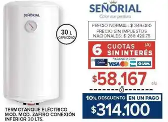 Carrefour Señorial termotanque eléctrico oferta